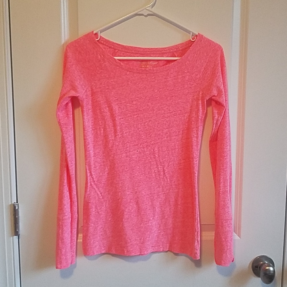 Hot Pink Boatneck Long sleeved shirt